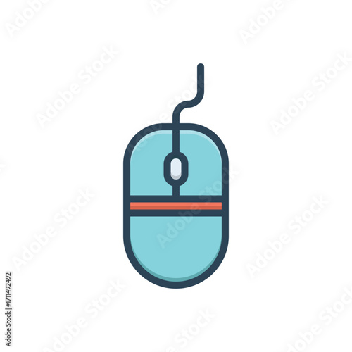 Color illustration icon for mouse