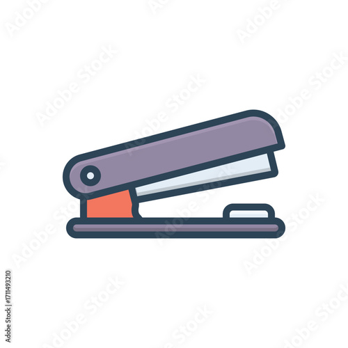 Color illustration icon for stapler