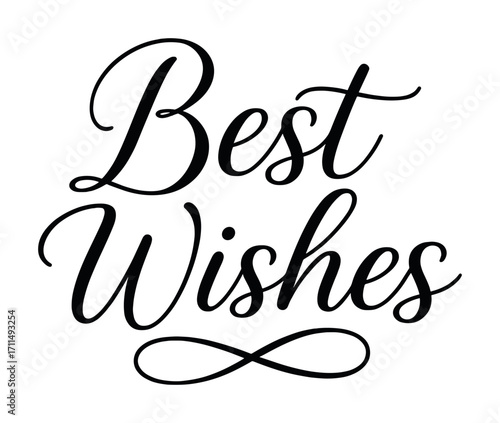 Elegant best wishes calligraphy design with swirl motif