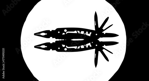 Versatile multi-tool with reflective symmetry, symbolizing preparedness and adaptability for any challenge.