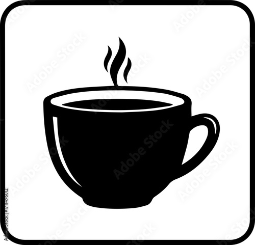 Steaming hot coffee cup icon symbolizing morning energy and warmth for cafe or beverage brands.