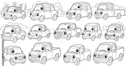 Cartoon cars coloring pages