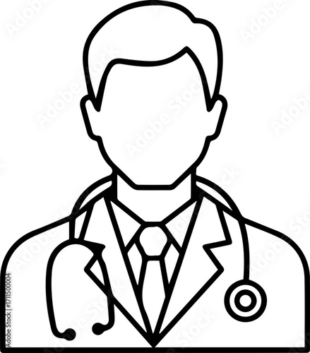 Professional doctor avatar with stethoscope ready for patient consultation and healthcare services
