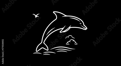 Dynamic leaping dolphin celebrates ocean freedom with graceful aquatic artistry
