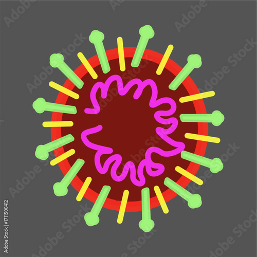 corona virus diagram medical illustration vector file useful for healthcare blogs and content.eps