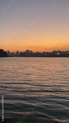 sunset over the river