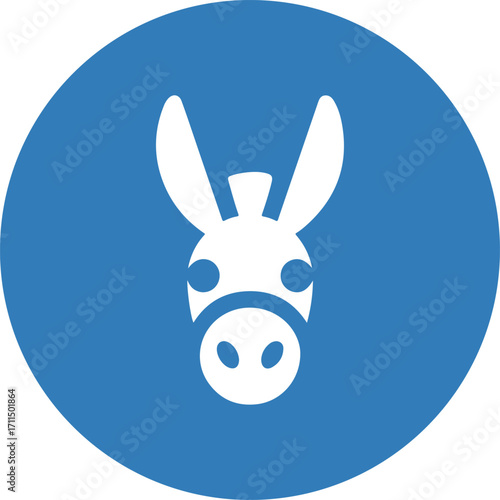 Donkey Face Vector Icon Illustration Single Design white background