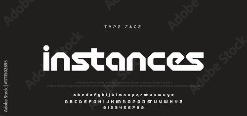 Abstract minimal modern alphabet fonts. Typography technology electronic digital music future creative font. vector illustration.
