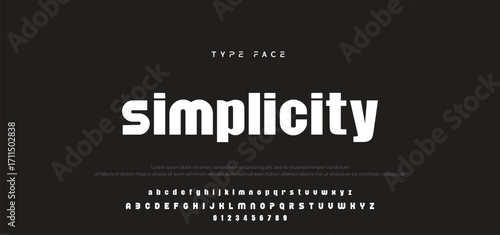 Abstract minimal modern alphabet fonts. Typography technology electronic digital music future creative font. vector illustration.