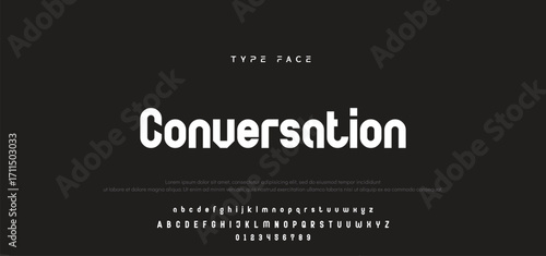 Abstract minimal modern alphabet fonts. Typography technology electronic digital music future creative font. vector illustration.