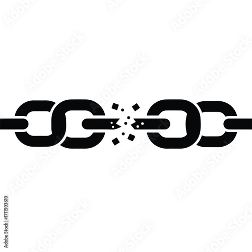 Broken chain link