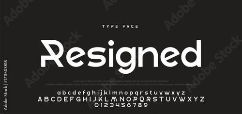Abstract minimal modern alphabet fonts. Typography technology electronic digital music future creative font. vector illustration.