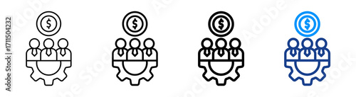 Business Administration Icon Different Style Outline Collection Set