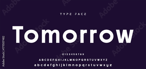 Creative digital modern alphabet fonts. Typography technology electronic dance music future creative font.