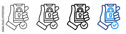 Mobile Access Icon Different Style Outline Collection Set