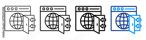 Web Gateway Icon Different Style Outline Collection Set