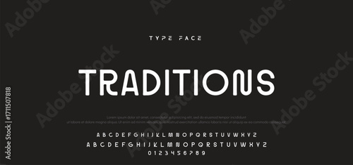 Creative digital modern alphabet fonts. Typography technology electronic dance music future creative font.