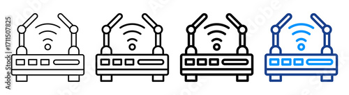 Wireless Access Point Icon Different Style Outline Collection Set