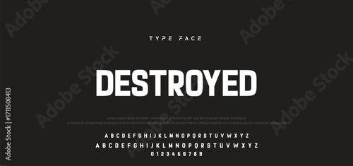 Creative digital modern alphabet fonts. Typography technology electronic dance music future creative font.