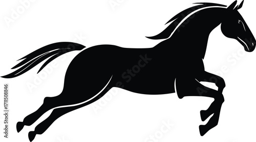 Galloping Horse Silhouette in Motion