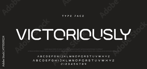 Creative digital modern alphabet fonts. Typography technology electronic dance music future creative font.