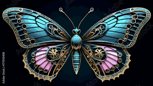 butterfly on black background