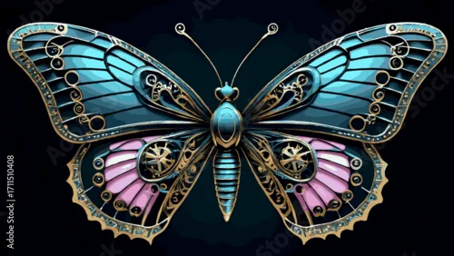 Fototapeta samoprzylepna butterfly on black background