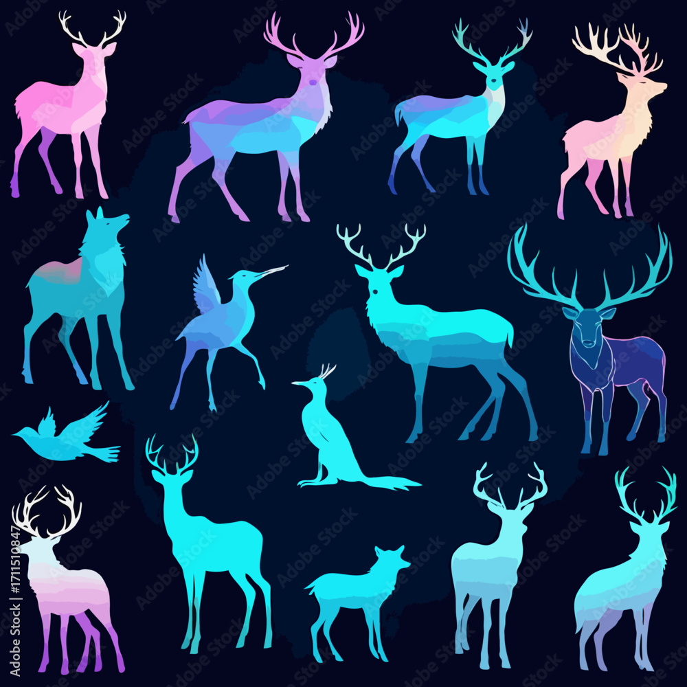 Fototapeta premium seamless pattern with deer