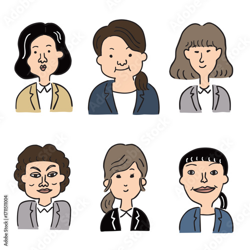 キャラクターイラスト6点セット会社員女性その3