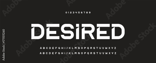 Modern Bold Font. Regular Italic and Number Typography urban style alphabet fonts for fashion, sport, technology, digital, movie, logo design, vector illustration.