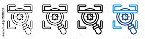 Virus Scan Icon Different Style Outline Collection Set