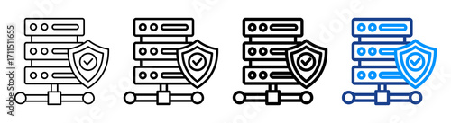 Secure Server Icon Different Style Outline Collection Set