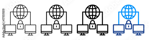 Private Network Icon Different Style Outline Collection Set