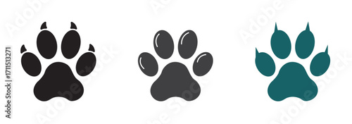 Track of cat dog tracks, footprint, design. Footprints of cat. Cute cat and dog paw print symbol of pets. For veterinary care, pet shop, adoption, animal shelter, logo design, lifestyle branding.EPS10