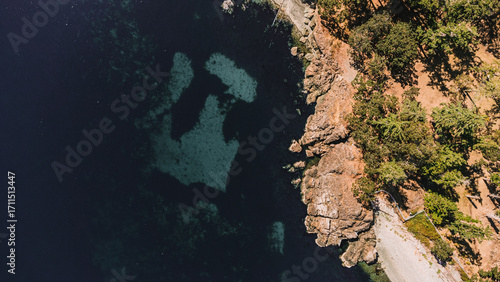 Konstfotografi Coastline aerial ocean view of Metchosin, British Columbia
