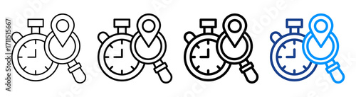 Time Tracking Icon Different Style Outline Collection Set