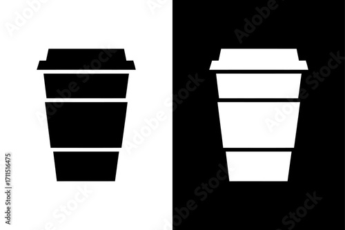 Hot Beverage Cup Icon. Coffee cup Symbol Silhouette Vector