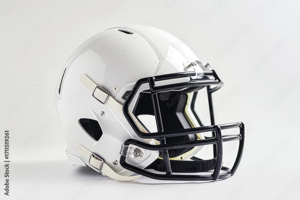 Naklejka premium A modern football helmet designed for safety and performance in the sport.
