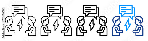 Disputes Icon Different Style Outline Collection Set