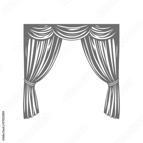 Elegant Drape Curtain Design Illustration