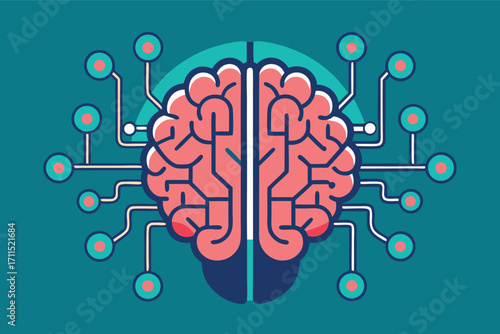 Intricate brain design with technology circuits showcasing the connection between neuroscience and technology