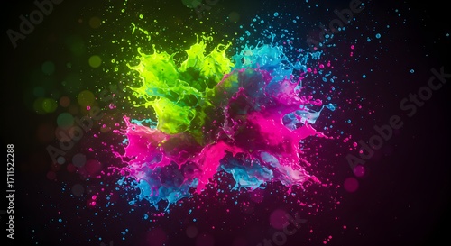 Colorful paint splatter