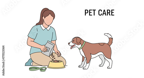 Woman Nurturing Her Dog A Heartwarming Glimpse into Daily Pet Care and Responsible Animal Ownership