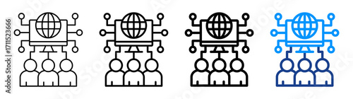 Digital Society Icon Different Style Outline Collection Set