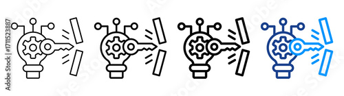 Tech Breakthrough Icon Different Style Outline Collection Set
