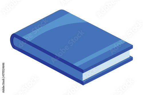Bright blue hardcover book resting on a flat surface in a simple design, perfect for reading and learning