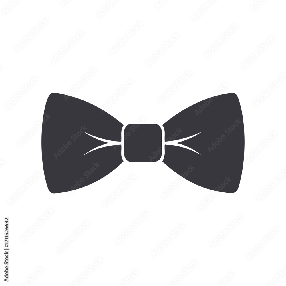 Fototapeta premium Black bow tie silhouette fashion accessory