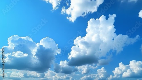 Heavenly Canvas: A vivid display of nature's artistry, clouds dance gracefully across a cerulean sky, creating a scene of serenity and boundless freedom.