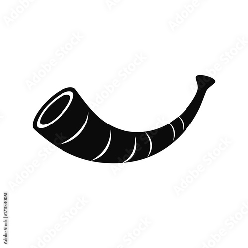 Black Cornucopia Silhouette on White Background horn of plenty