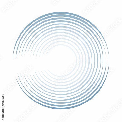 Concentric Blue and White Circles Creating a Hypnotic Ripple Effect in a Graphic Design
